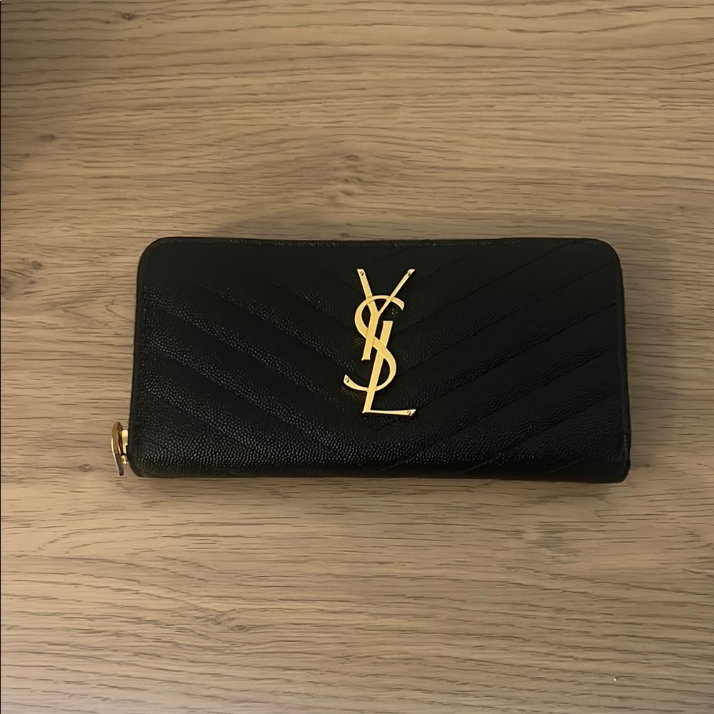 Yves Saint Laurent Black Leather Wallet